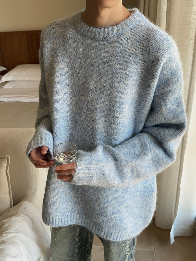 レトロ アザーブルー ソフトニットセーター