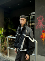 コントラスト ナイロントラックジャケット