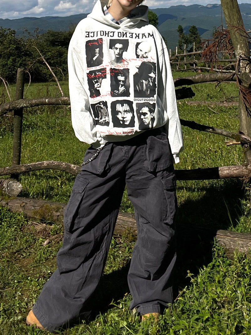 グリッド ポートレートレター パーカー