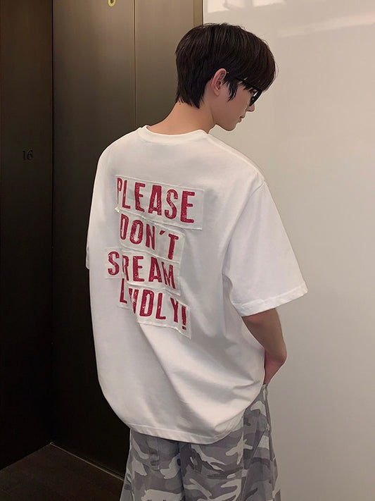 バックプリント オールドパッチレターTシャツ