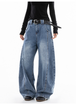 ウォッシュ レトロ バルーンデニムパンツ