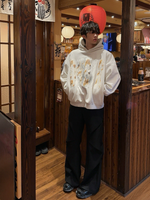 レトロ 花柄レース刺繍パーカー