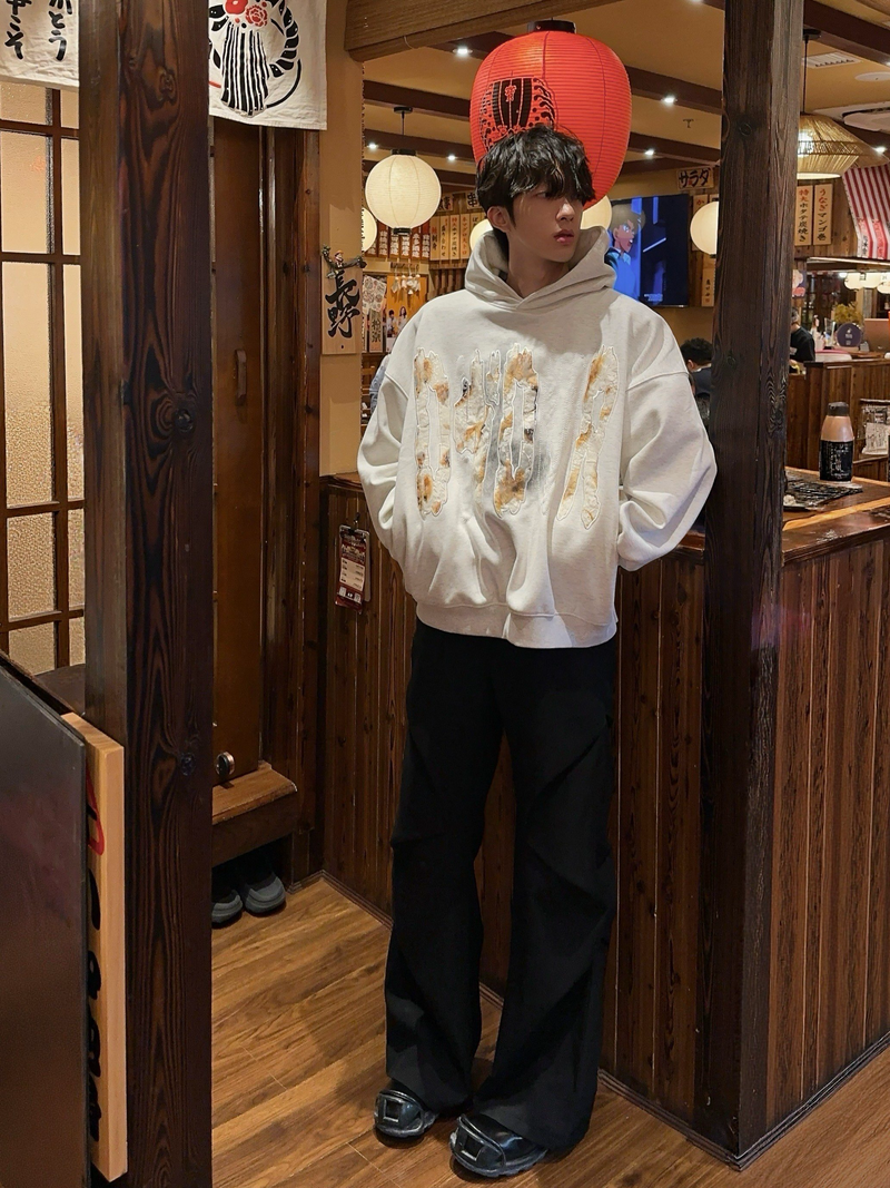 レトロ 花柄レース刺繍パーカー