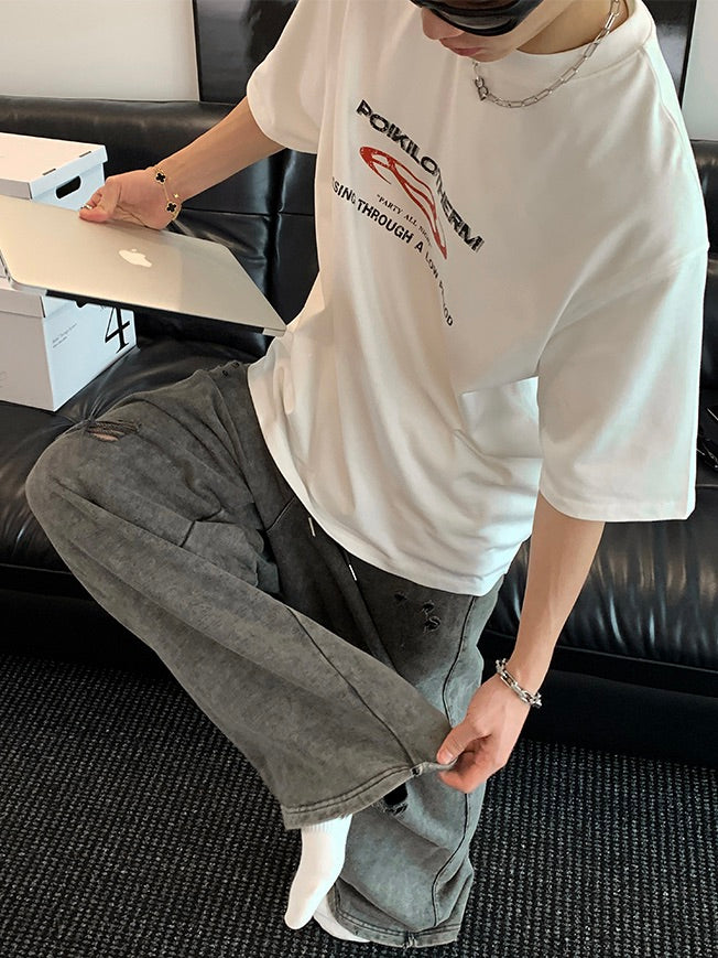 クラックドロゴ フロントプリントTシャツ