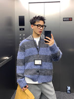 コントラストストライプ レイジーカーディガン