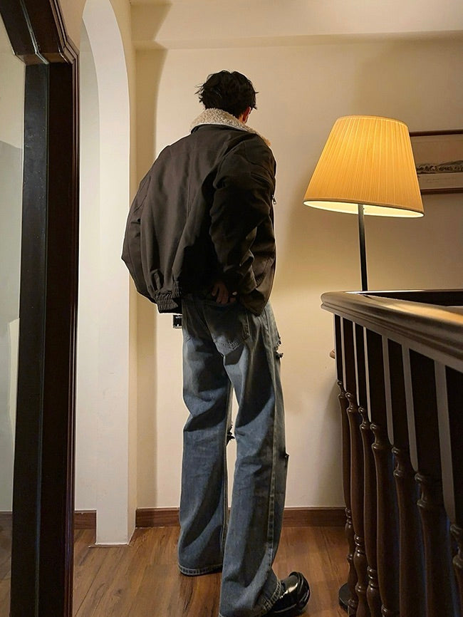 ラムファー バイカーボンバージャケット