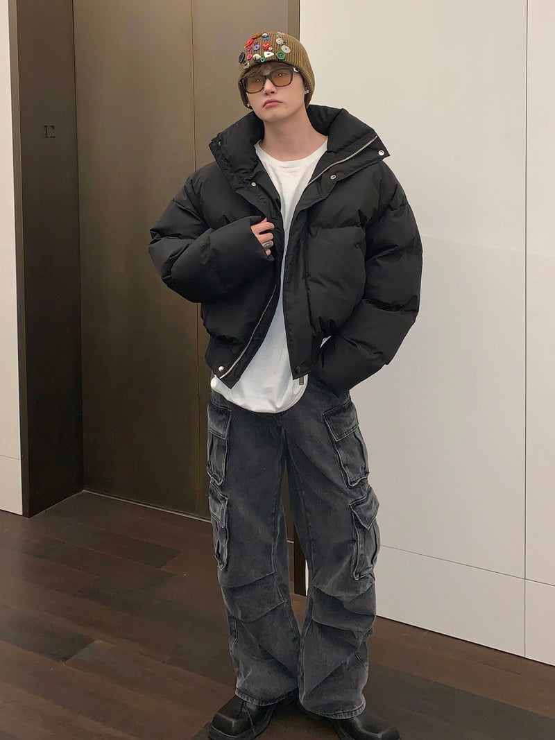 スタンドカラー ボリューム ショートぺディン