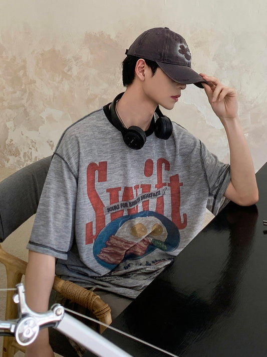 ブレックファースト グラフィティステッチTシャツ