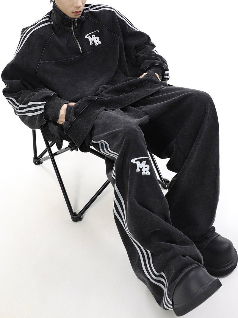 サイドライン ハーフジップ スウェットセットアップ