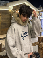 レトロ刺繍 ネックファーパーカー