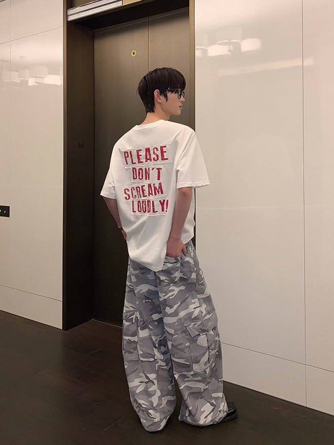 バックプリント オールドパッチレターTシャツ