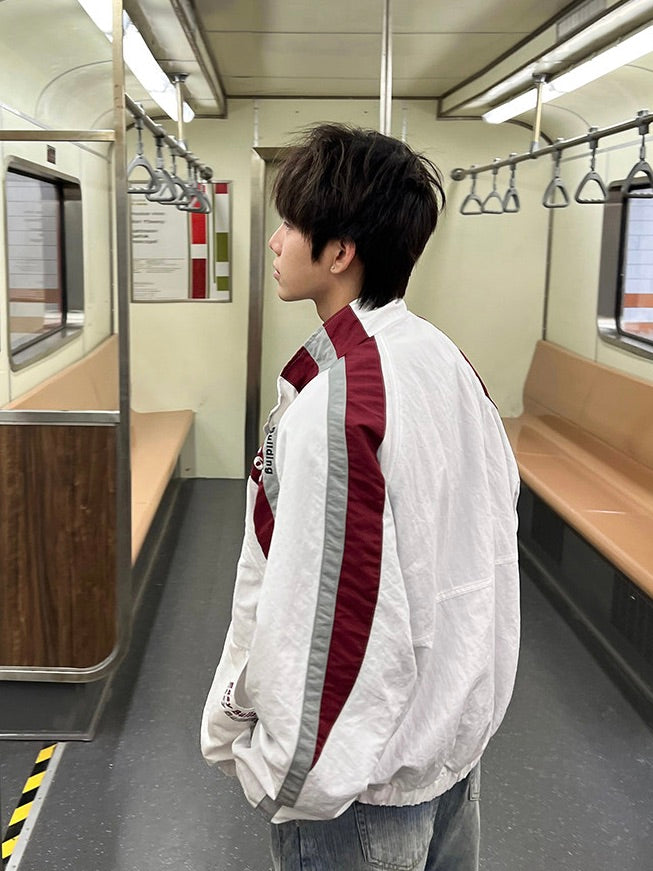 スタンドカラー レーシング トラックジャケット