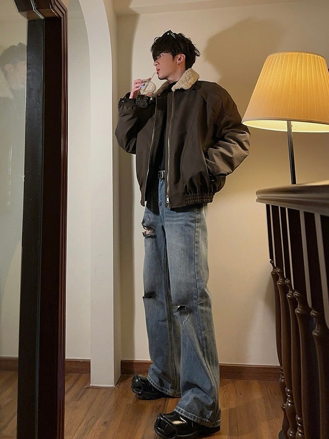 ラムファー バイカーボンバージャケット