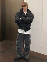 スタンドカラー ボリューム ショートぺディン