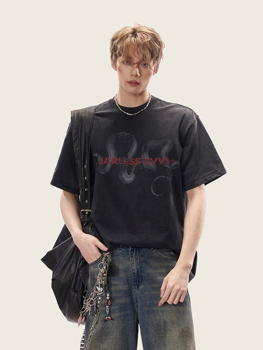 パイソンプリントロゴTシャツ