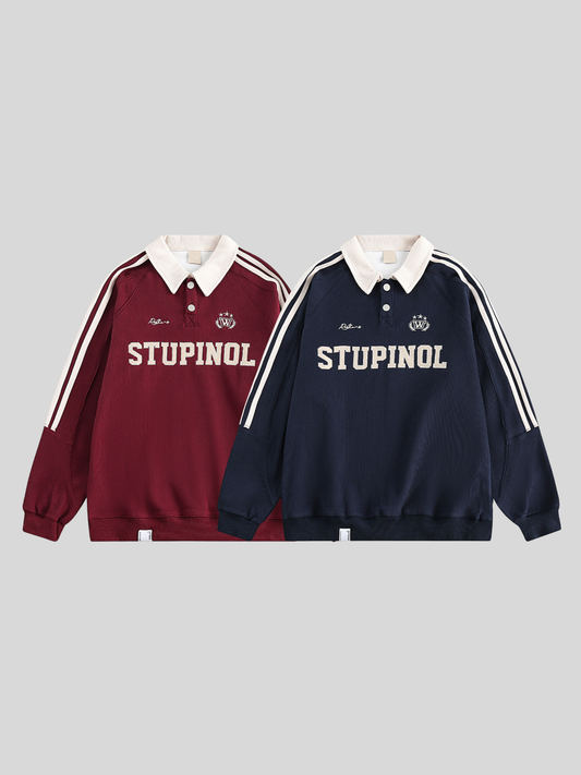 レトロ サイドライン スウェット ゲームポロシャツ