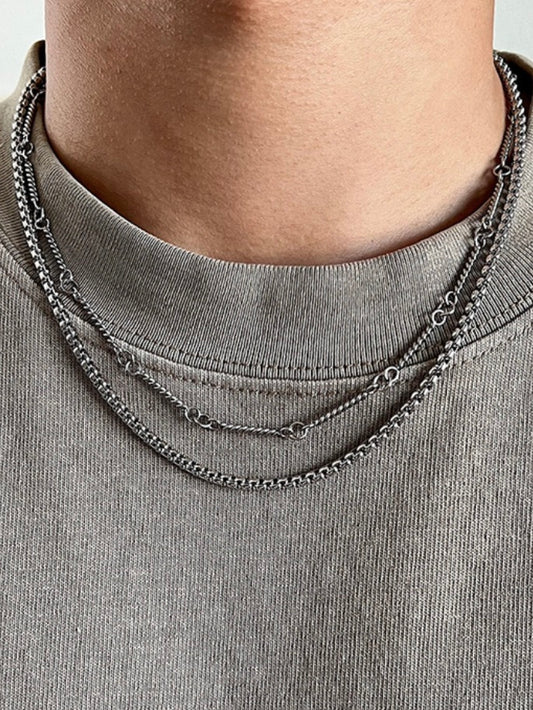 ダブルレイヤー スネークチェーンネックレス