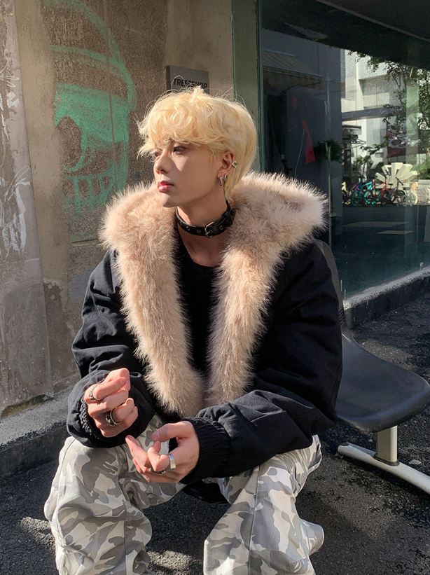 カービング ファー フードジャケット