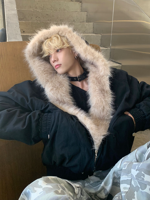 カービング ファー フードジャケット