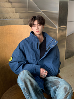 ワンポイントエンブレム スタンドカラージャケット