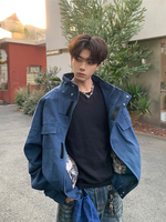 ワンポイントエンブレム スタンドカラージャケット