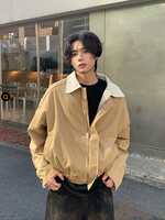 フェイクレイヤード ストライプ ジップジャケット