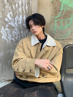 フェイクレイヤード ストライプ ジップジャケット