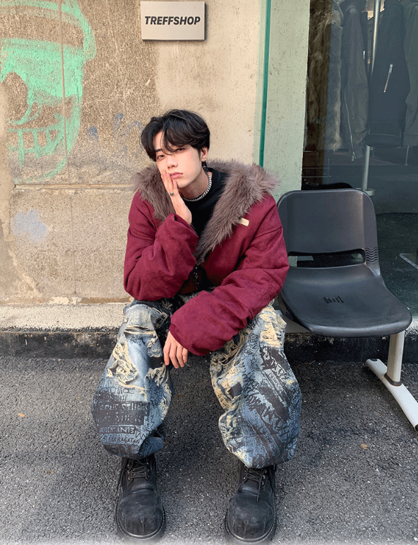 ワンポイント リバーシブル パデッドファージャケット