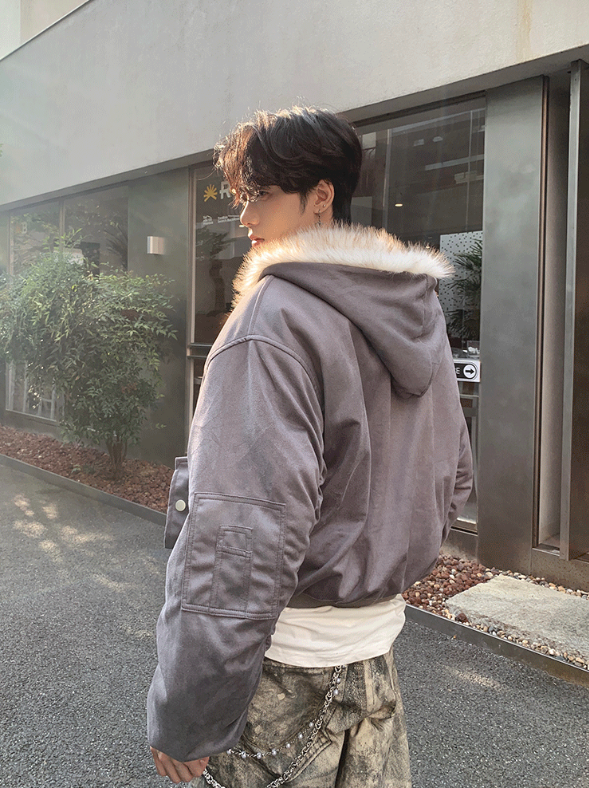 ワンポイント リバーシブル パデッドファージャケット