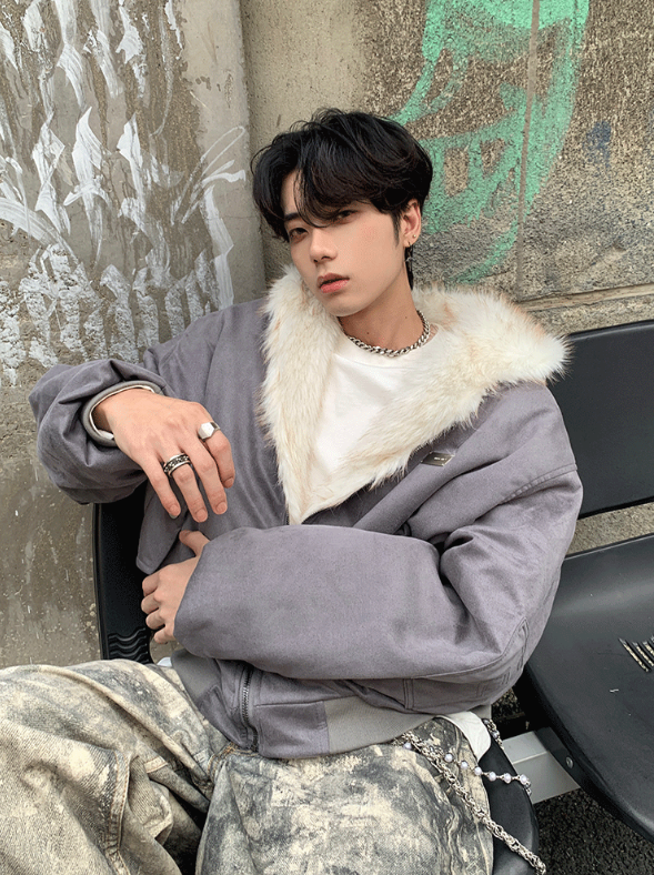 ワンポイント リバーシブル パデッドファージャケット