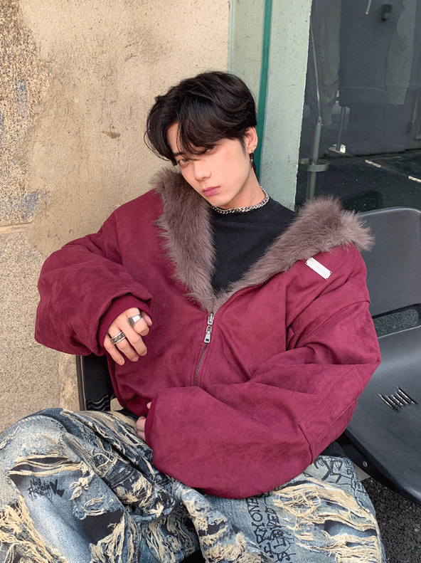 ワンポイント リバーシブル パデッドファージャケット