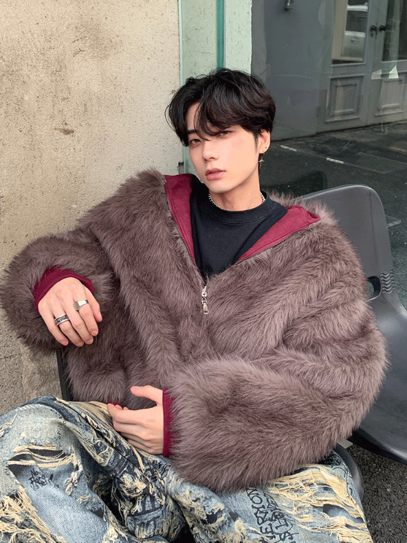 ワンポイント リバーシブル パデッドファージャケット