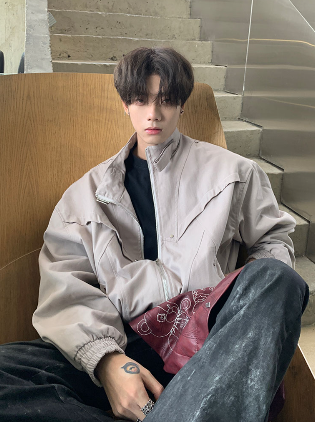 ハイネック ジッパートラックカーゴジャケット