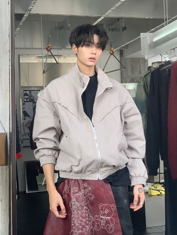 ハイネック ジッパートラックカーゴジャケット