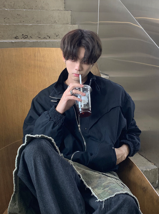 ハイネック ジッパートラックカーゴジャケット