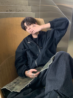 ハイネック ジッパートラックカーゴジャケット