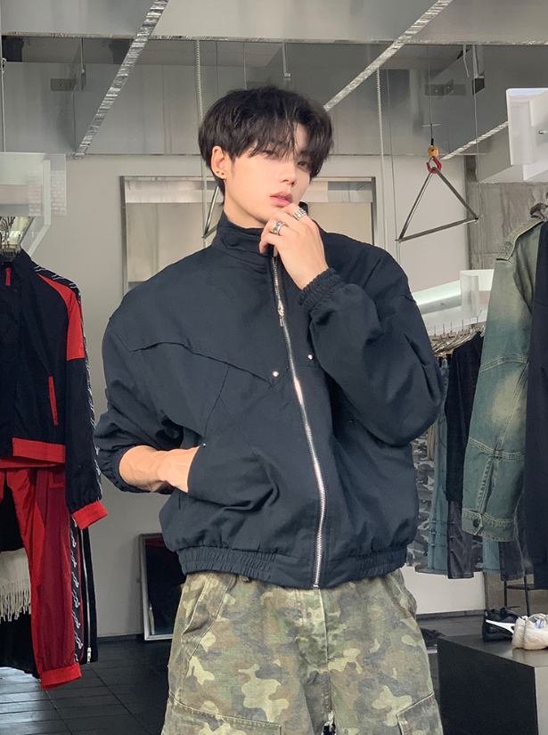 ハイネック ジッパートラックカーゴジャケット