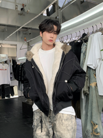 裏起毛 ステッチ ジップファージャケット