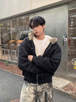 裏起毛 ステッチ ジップファージャケット