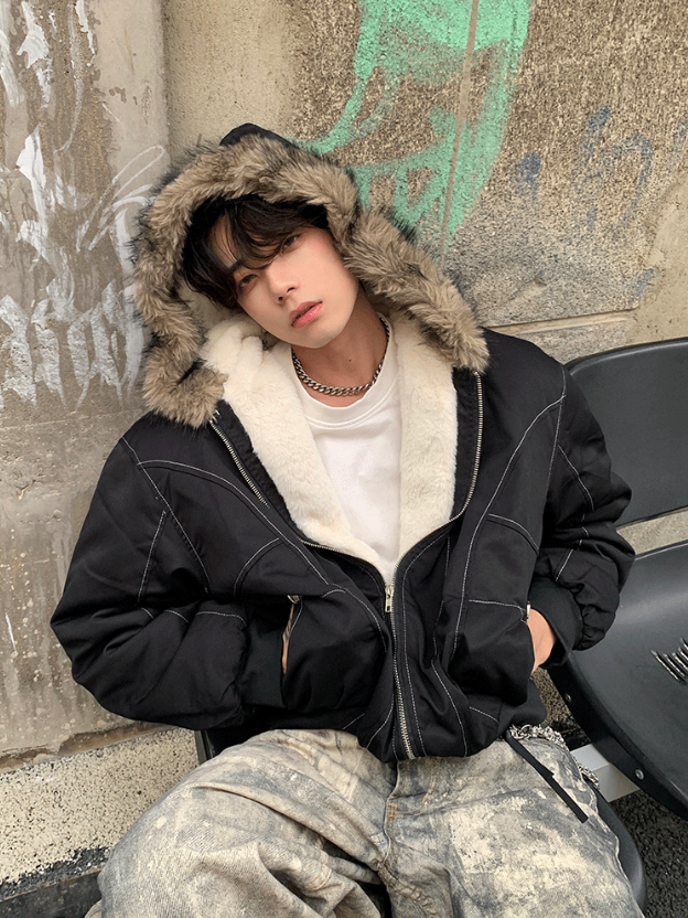 裏起毛 ステッチ ジップファージャケット – KXCK（キックス