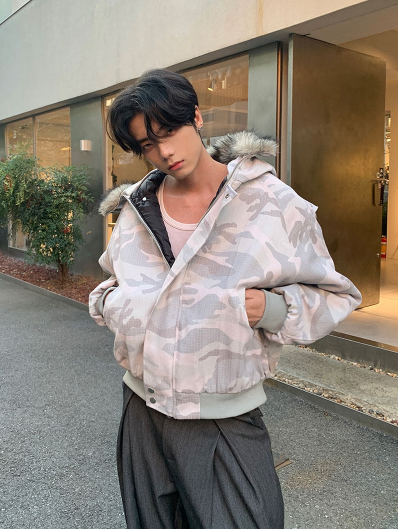 スノーカモフラージュ ファージャケット