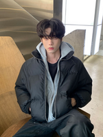 フーディー付き ダブルジッパーPUレザーペディン