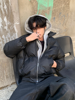 フーディー付き ダブルジッパーPUレザーペディン