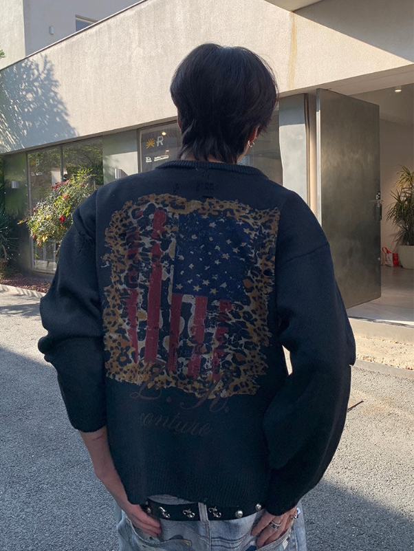 ニューアメリカンフラッグ ニットカーディガン