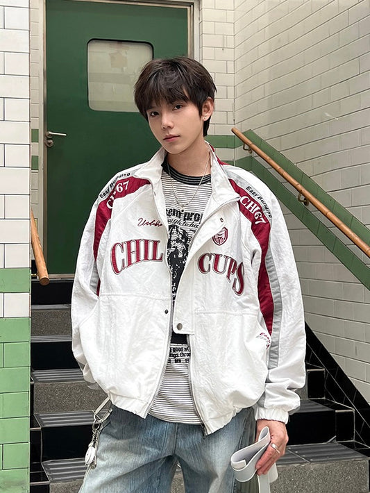 スタンドカラー レーシング トラックジャケット