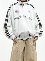 クロスパターン サイドライン スウェット トラックジャケット