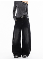 ウォッシュ レトロ バルーンデニムパンツ