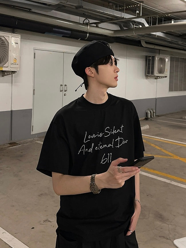 カジュアル レタープリント Tシャツ