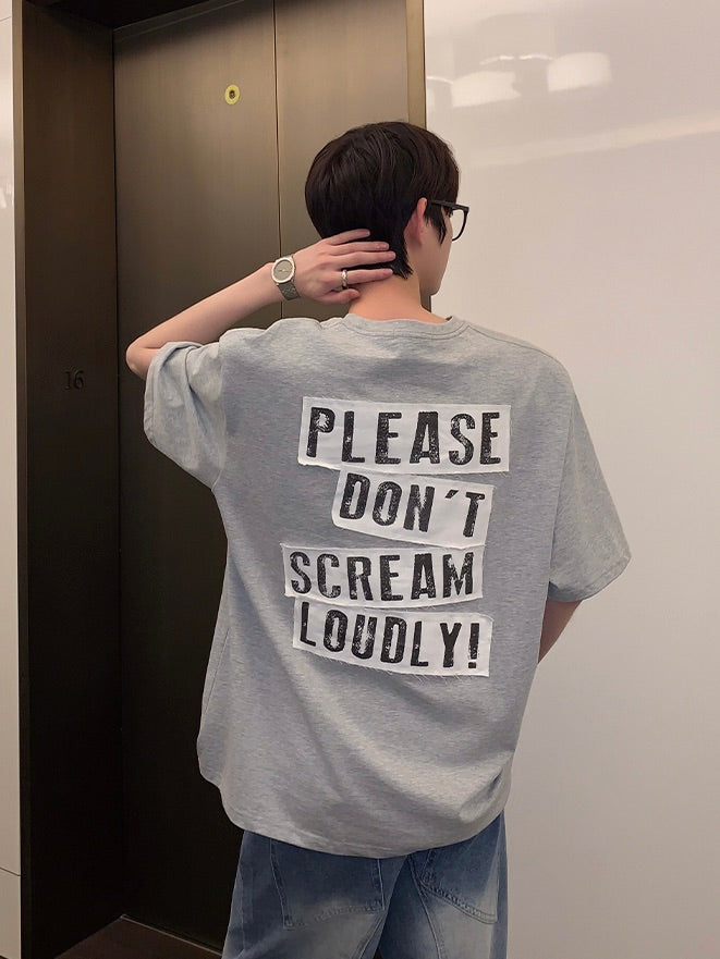 バックプリント オールドパッチレターTシャツ