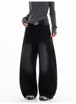 ウォッシュ レトロ バルーンデニムパンツ